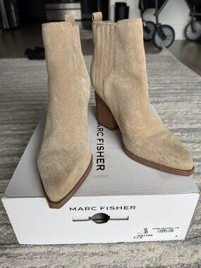 Marc Fisher Women's Matter Ankle Boot - Suede - Dark Natural Size 6.5